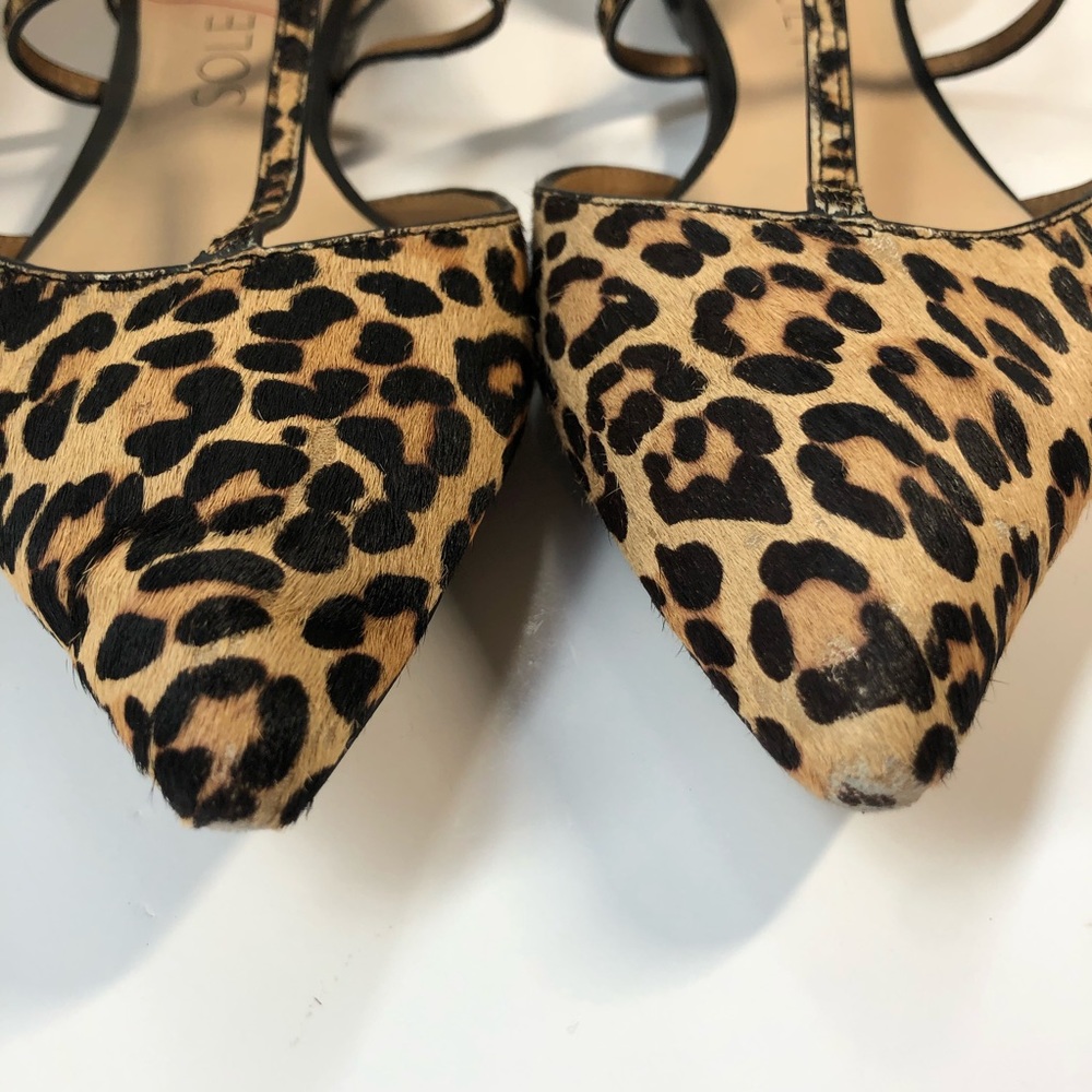 Sole Society Leopard Print Pointed Toe Flats 10 - Picture 2 of 8
